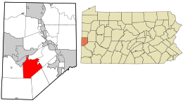 Location in Beaver County and state of Pennsylvania