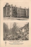 Schloss Caulaincourt vor 1914 und nach der Zerstörung durch deutsche Truppen 1917