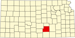 Karte von Sedgwick County innerhalb von Kansas