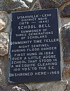 1884 Lehi School Bell marker