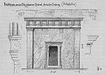 14. Tür mit verkröpften oberen und unteren Ohren, dorisches Grab in Antiphellos, 4. Jahrhundert vor Christus.