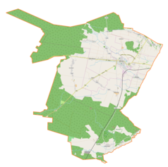 Mapa konturowa gminy Oleszyce, blisko centrum na prawo u góry znajduje się punkt z opisem „Stare Oleszyce”