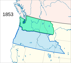 1853: ﻿Oregon-Territorium ﻿Washington-Territorium