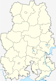 Mapa konturowa Udmurcji, na dole nieco na prawo znajduje się punkt z opisem „Kijasowo”