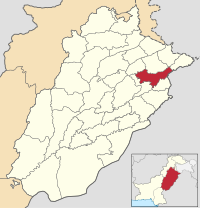 Karte von Pakistan, Position von Distrikt Sheikhupura hervorgehoben