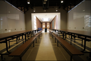 Tables in the multipurpose cafeteria