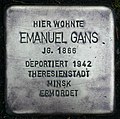 Stolperstein für Emanuel Gans (Uhlandstraße 72)