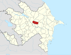 Map of Azerbaijan showing Ujar District