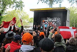 Podium: 2. Formolo, 1. Fuglsang, 3. Schachmann