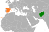 Location map for Afghanistan and Spain.