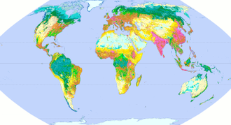 Natürliche und anthropogene Biome Anfang des 21. Jahrhunderts (Ellis u. Navin Ramankutty, 2008)