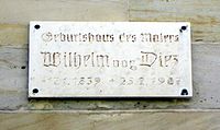 Bayreuth, Brandenburger Straße 32, Geburtshaus des Malers Wilhelm von Diez (Hinweistafel)