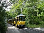 Tatra-Zug auf der Linie 62 in der Gleisschleife Mahlsdorf-Süd, 2012