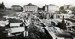 Bray Hall under construction text