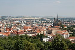 Güney Moravya il merkezi Brno'dan görünüm
