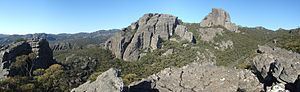 The western part of the Park. To the right is the rock formation known as The Fortress.