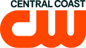 The CW network logo in orange below the words "Central Coast" in dark green in a sans serif