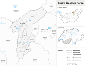 Karte von Westlich Raron Halbbezirk