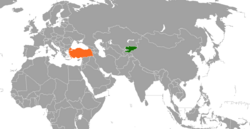 Haritada gösterilen yerlerde Kyrgyzstan ve Turkey