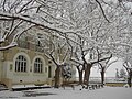 Snow on the primary school courtyard