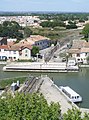 Eisenbahn–Drehbrücke über den Kanal in Aigues-Mortes