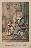 Was Oswin seinem Großvater erzählt (Illustration von Gustav Süs zu Franz Wiedemanns Geschichten, wie sie Kinder gern haben, Dresden 1860)