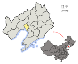 Location of Panjin City in Liaoning