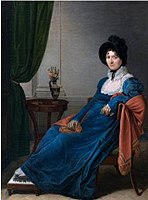 Jonge vrouw in blauwe jurk, 1813