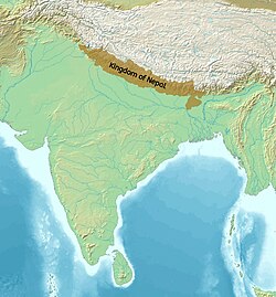 Territory of the Kingdom of Nepal in 1805