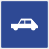 F-20 "part of road (lane) for designated vehicles" (placed above the carriageway; here is an example for passenger cars)