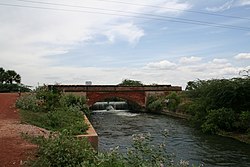 The River Maldevi, and a bridge, in Yellayapalem