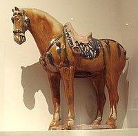 A sancai glazed pottery horse from the 7th-8th century