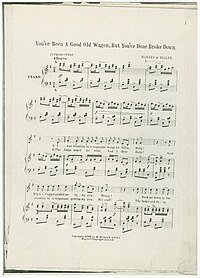 A page from the 1896 sheet music, published by M. Witmark & Sons in New York City, New York