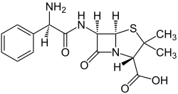 Strukturformel von Ampicillin