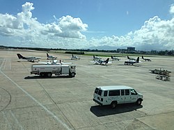 Near the United States Postal Service cargo area in Cangrejo Arriba