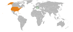 Haritada gösterilen yerlerde Croatia ve USA