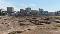 Blick nach Osten über das Demeter- und Kore­heiligtum im archäo­logischen Areal der Piazza della Vittoria