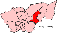 Map showing the location of the Doncaster Central constituency in South Yorkshire under the boundaries created by the 2023 boundary review and first used at the 2024 general election.