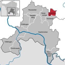 Elhelyezkedése Regionalverband Saarbrücken térképén