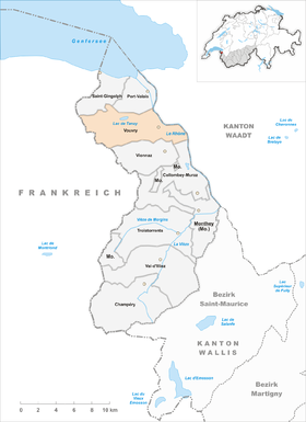 Karte von Vouvry
