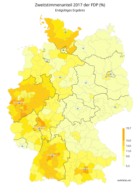 FDP ﻿5,3 – 9 % ﻿> 9 – 11 % ﻿> 11 – 13 % ﻿> 13 – 15 % ﻿> 15 – 19,7 %