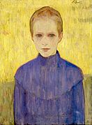 Flicka i blå klänning Girl in blue dress 1910