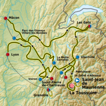 The route of the 2011 Critérium du Dauphiné