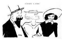 Caricature by sem of Willy, Colette and Polaire