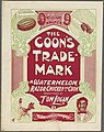 "The Coon's Trade-mark: A Watermelon, Razor, Chicken and Coon", sheet music of an 1898 minstrel song. The razor was used for fighting, while fried chicken is also used in stereotypes of African Americans.