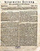 Zeitung: Allgemeine Zeitung von 1814