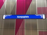 Europaplein station sign, Noord-Zuid Line