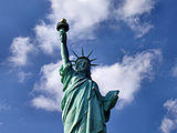 Liberty: "Give me your tired, your poor, your huddled masses yearning to breathe free". America as a refuge from poverty and religious persecution: despite stringent immigration control, the image of America as a place of refuge persists.