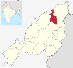 Longleng District's location in Nagaland