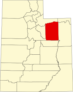 Karte von Duchesne County innerhalb von Utah